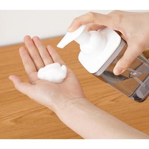 Dispenser Soap Foam Foaming Pump Empty Square Bottle Plastic Clear Bottle Liquid Shower Gel Foam Pump 420ml