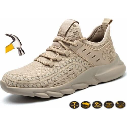 Designer Indestructible Sneakers Male Work Shoes Safety Shoes Men Anti-smash Anti-puncture Work Boots Men Industrial Shoes