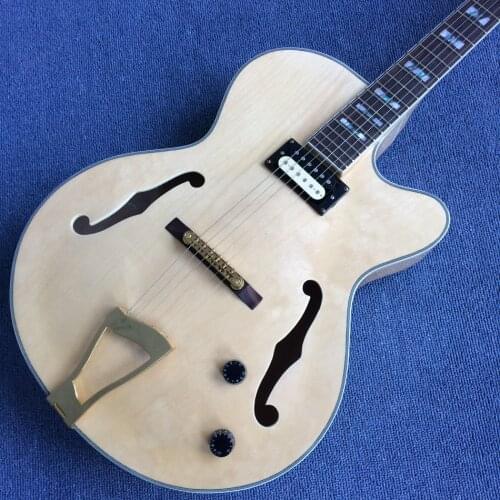 Jazz Hollow Body Electric Guitar, Rosewood fingerboard, 2 F holes, high-quality electric guitar, Free shipping