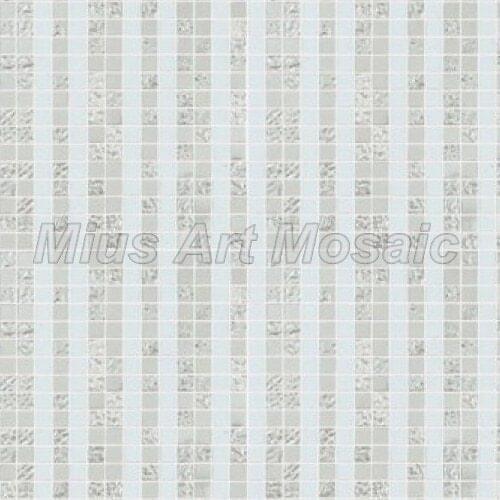 Best selling white and silver strip righe oro glass mosaic tile easy patterns ideas for bathroom decoration