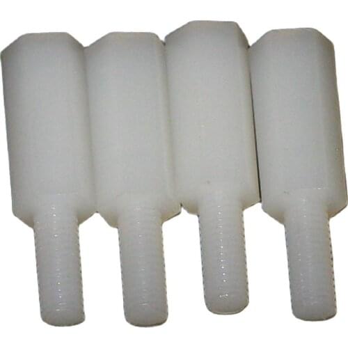 M2*5/6/8/10/12/15/18/20mm+5mm White Nylon Hexagon Male To Female Standoff Spacer For PCB Motherboard 500pcs/lot