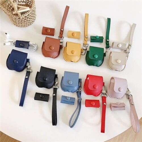 Fashion Leather Shell For Apple Airpods Case Wireless Bluetooth Earphone Protective Case For Airpods Charging Box Cover