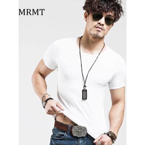 2021 Brand New Mens T Shirt Solid Color V Collar Short Sleeved T-shirt For Man White Tights Tshirts Fit Body Top Tees