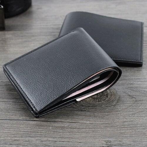Mens Wallet Business Mini Wallets Bifold Purse Simple Male Organizer Wallets Fashion Credit Card Holder Leather Coin Purse Bag
