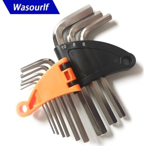 WASOURLF 9 PCS 1.5mm to 10mm L Shape Allen Hexagonal Wrench Repair Hand Tool Kit Portable Set Hex Key Spanner Set Household Kit