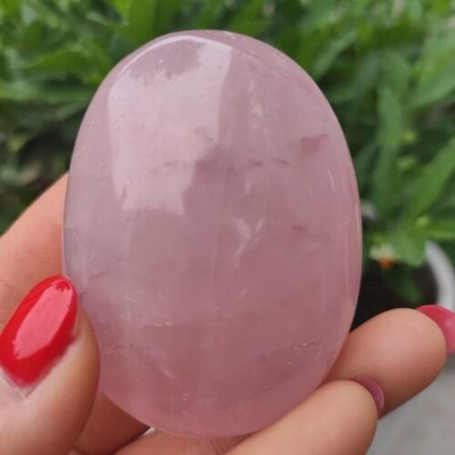 Natural Rose Quartz palm stone pink Crystal Healing Stones Gemstones Crafts Rock for Home Decor Ornament