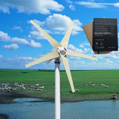 New Developed Wind Turbine 800w 12v 24v Generator With 6 Blades Free PWM Controller For Home Use