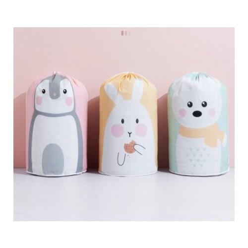 New PEVA cylinder type cotton quilt bag waterproof printing cotton quilt storage bag clothing finishing dust bag