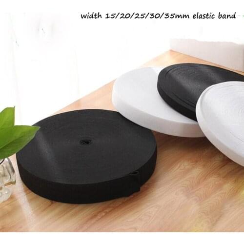 Wholesale 40 Meters White and Black Widened Elastic Band,Hat,Clothes,Pants Sew Material Width 15/20/35MM Elastic Band S0617L