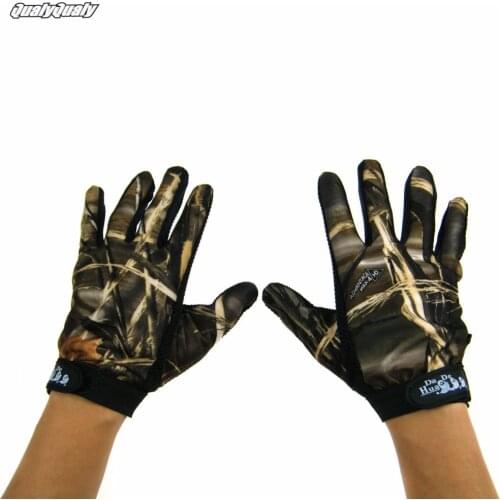 1 Pair Anti-Slip Fishing Gloves full finger gloves Outdoor hunting Gloves Camo camouflage Gloves For Fishing
