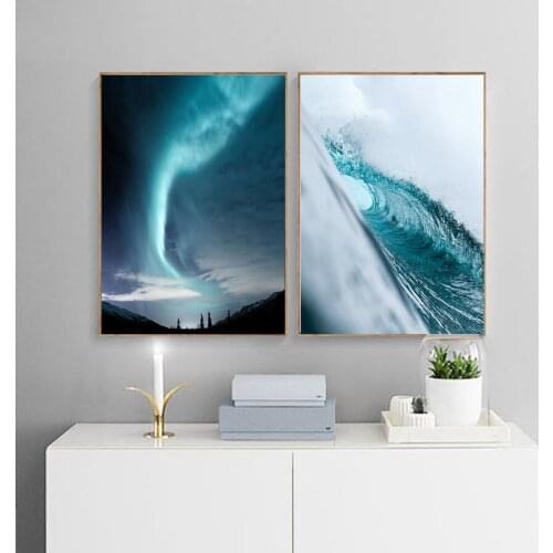 Blue Ocean Scandinavian Landscape Posters and Prints Nordic Wall Picture for Living Room Canvas Art Painting Home Decor