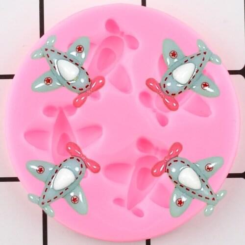 Airplane Silicone Mold Baby Birthday Fondant Cake Decorating Tools Chocolate Gumpaste Moulds Candy Mould Polymer Clay Molds