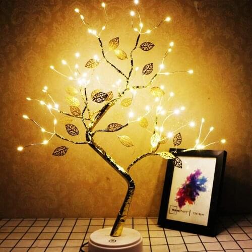 Led Fairy Night Light LED Christmas Tree Night Lamp Battery USB Operated Bedside Study Lamp For Room Desk Holiday Lighting Decor