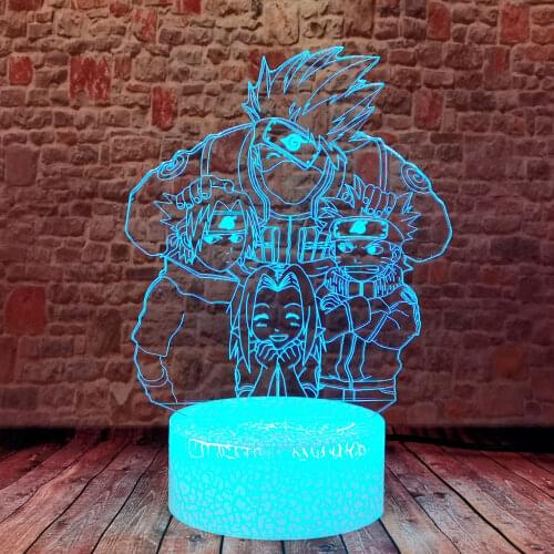 Luminous 3D Illusion LED Table Nightlight Colorful Changing Light Cartoon Model Naruto Class Anime action & toy figures