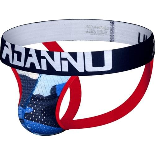 ADANNU Mens Panties Jockstrap Men Underwear Gay Thong Man Briefs Underpants Slip Sexy Cotton Pouch Cuecas Thongs Homme G String