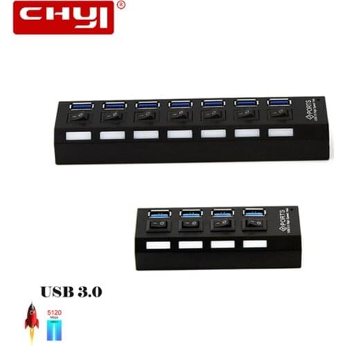 USB HUB USB 3.0 HUB USB Splitter 3 0 Multi Port HUB 7 USB Ports With Multiple 4 hab With Switch For PC Computer Accessories