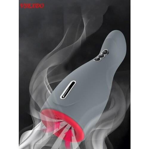 VSEXDO 3 IN 1 Male Masturbator Cup Silicone Sucking Heating 6 Frequencies Vibrator for Men Oral Suction Erotic Adult Gay Sex Toy