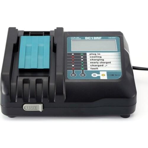 110V-220V AD/DC Adapter 18V 3.5A 6.5A Dual Power Charger for MAKITA 18V 14.8V battery BL1415 BL1815 DC18RF 5V USB Phone Charger