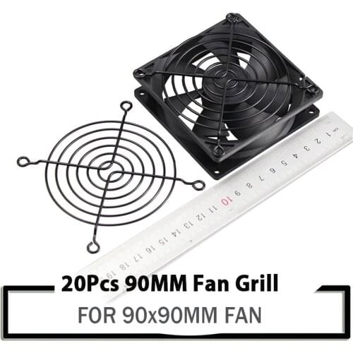 20Pcs YOUNUON 90mm Black Metal Mesh Finger Guard Protective Net Fan Grill 9cm 90x90mm Computer Case Fan Grill