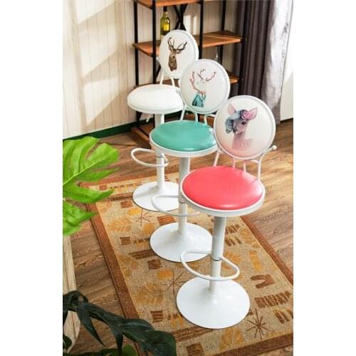 Iron art bar chair swivel the modern simple bar stool 002