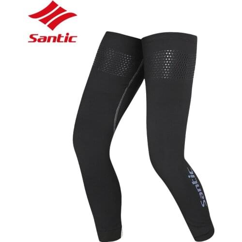 Santic Winter Fitness Cycling Leg Warmers Sports Safety Bike Bicycle Leg Sleeve Knee Warmer Thermal Legwarmers Ciclismo
