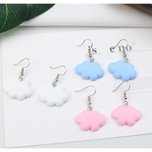 1 Pair White Cloud Stud Earrings Ear Jewelry Gift Women Cute Drop Earrings Cloud Earrings Party Accessories Ear Jewelry Gift