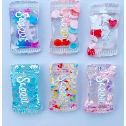 10 Cute Cartoon Shiny Candy Series Resin Kawaii Flat Bottom Scrapbook DIY Crafts Decoration Accessories 078