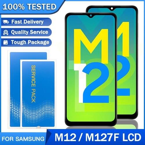 100% Original Super AMOLED 6.5'' LCD with frame for SAMSUNG GALAXYM12 M127F M127F/DS Display Touch Screen Digitizer Assembly
