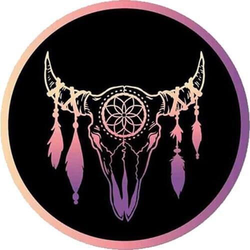 13cm x 13cm for Boho Feathers Goat Cartoon Car Stickers Waterproof Anime Oem RV VAN 3D DIY Fine Decal Accessories