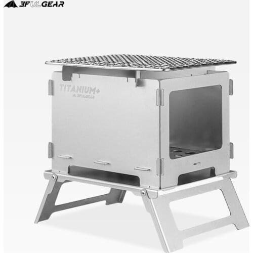 3F UL GEAR Camping Stove Barbecue Grill Titanium Wood Stove Stainless Steel BBQ Grill Outdoor Hiking Picnic Tableware