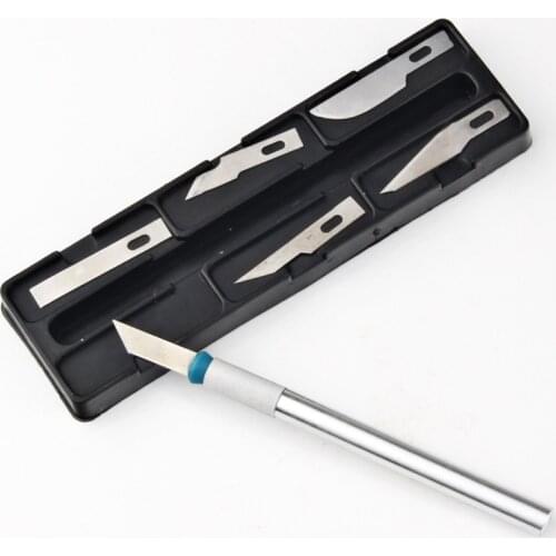 6 blades Metal Scalpel Knife Blades Non-slip Cutter Engraving Craft Knives Blades for Mobile Phone Laptop PCB Repair Hand Tools