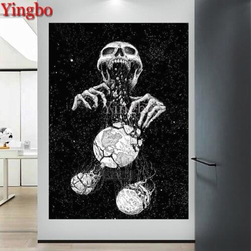 Full Square Round Dirll 5D DIY Diamond Painting skull football patterns bead Embroidery Cross Stitch Kits 5d Mosaic decor