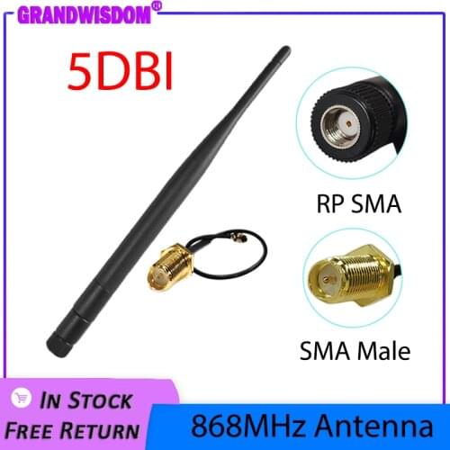868MHz 915MHz Antenna 5dbi RP-SMA Connector GSM 915 MHz 868 MHz antena antenne waterproof +21cm SMA Male /u.FL Pigtail Cable