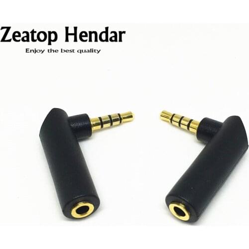 10Pcs 3.5mm 3/ 4 Pole 90 Degree Right Angle Female to 3.5mm 3 / 4Pole Male Audio Stereo Plug L Shape Jack Connector Gold Plated