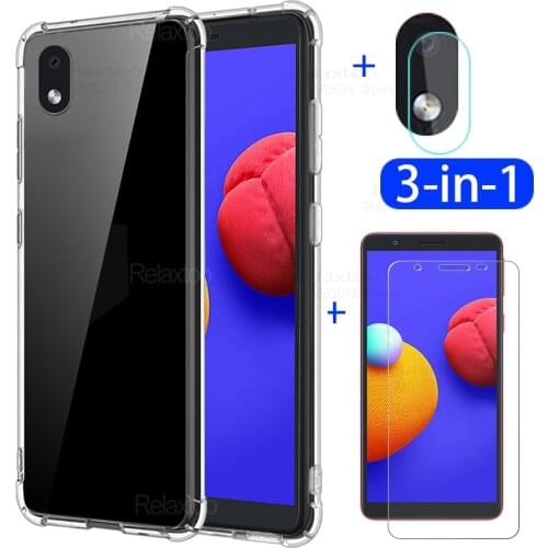 Case, protective glass samsun a01 core Tempered Glass lcamera lens screen Protector for samsung galaxy a 01 core a01core case
