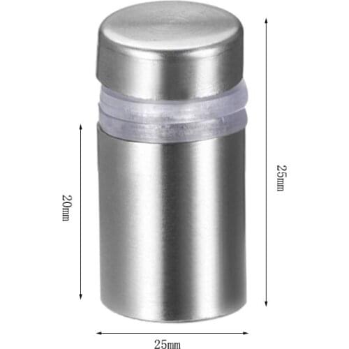 25mm/1" Dia 25mm/1" Length Sign Holders Screws Wall Mount Hardware Advertising Glass Standoff Nail-Pack of 8