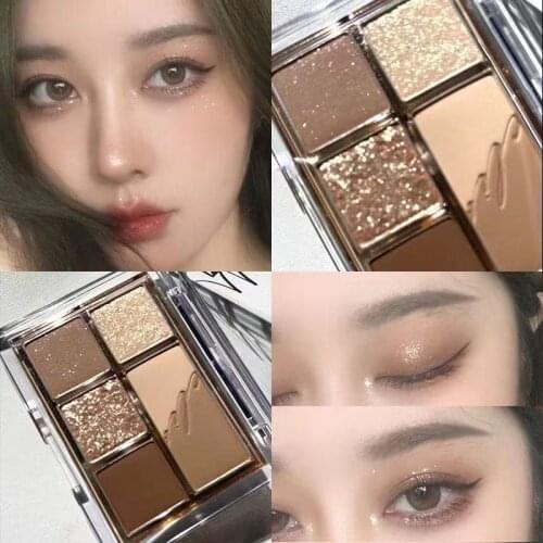 DIKALU Six-color Eyeshadow Highlight Repairing Makeup Portable Earth Color Eyeshadow Palette New Cosmetics Maquillaje TSLM1