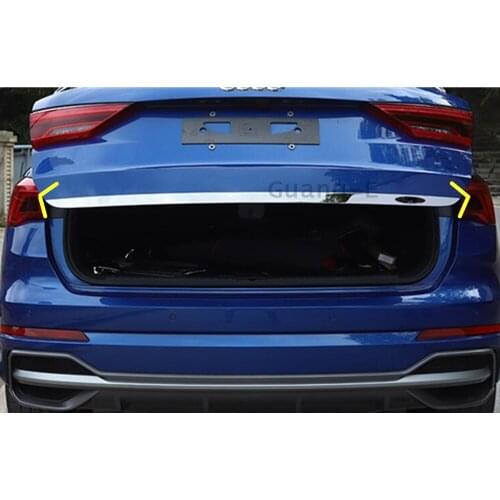 For Audi Q3 F3 2018 2019 2020 Car Cover Stainless Steel Rear Tail Door Bottom Tailgate Trunk Lid Tail Gate Trim 1pcs