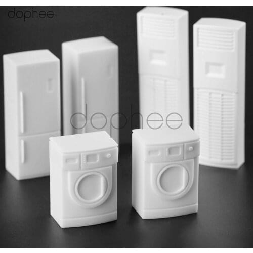 Dophee 10 sets White Plastic Washing machine model+ Refrigerator model + Air conditioning model Scale 1:25 70mm sand table model