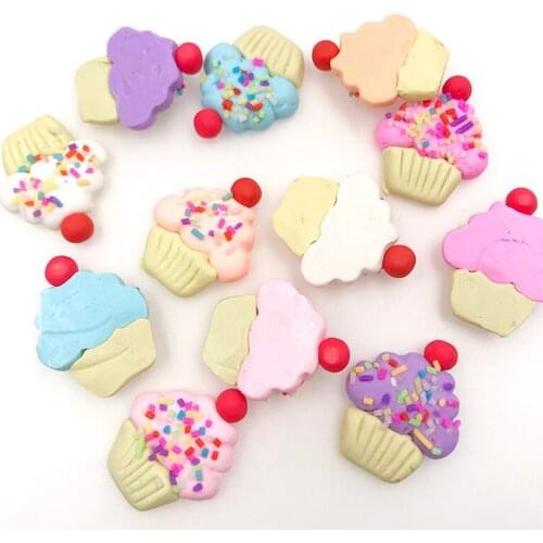 20Pcs Simulation Clay Rainbow Candy Cake Flatback Cabochon Fake Food Play Fit Phone Decoration DIY Scrapbooking Craft 24*28mm