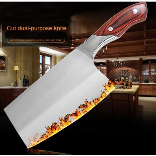 Chinese Kitchen Knife 4Cr13 High Carbon Cleaver Durable Chef Slicing Chopping Knife Ultra Sharp Blade Color Wood Handle Knives