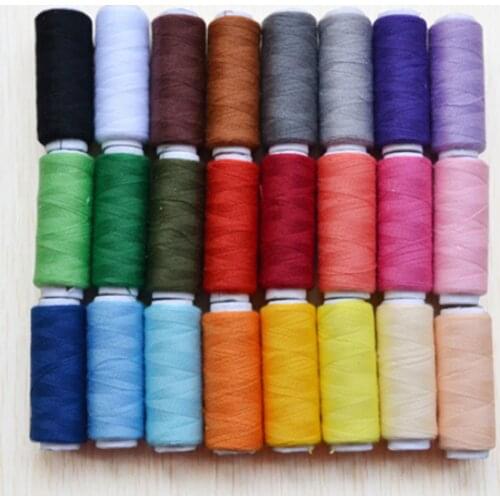 24 Colors 250 Yards Polyester Sewing Threads Embroidery Sewing Threads Cone for Sewing Machine Patchwork Threads Craft