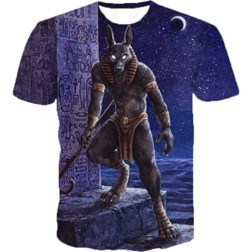 Summer new Anubis Egyptian Pharaoh T-shirt for men and women 3D printing streetwear fashion Harajuku ancient Egyptian popular cl