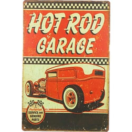 Hot Rod Repair Service and Genuine parts Retro Vintage Decor Metal Tin Sign 12 X 8 Inches