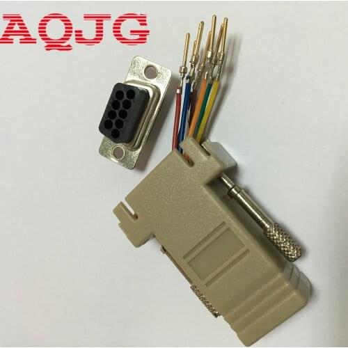 10PCS DB9 Male to RJ45 Male M/M RS232 Modular Adapter Connector Extender Convertor DB9 Male to RJ45 wholesale RS232 AQJG