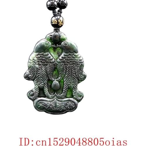 Jade Love bird Pendant Necklace Charm Natural Amulet Jewellery Gifts Black Green Chinese Carved Fashion