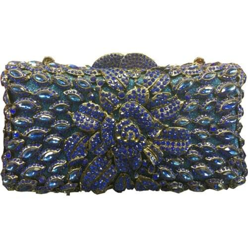 Latest Design Crystal Clutch Evening Bag for Women Metal Floral Designer Handbags High Quality 2020 Hollow Out Bridal Tote Bag