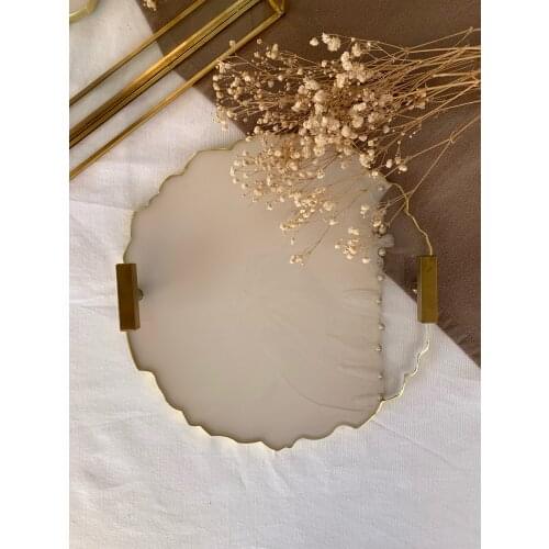 2021 New Big Round Wave Shape Coaster Base Silicone Mold Resin Epoxy UV DIY Gift Resin Craft Handmade Tools Jewelry Plate Dish