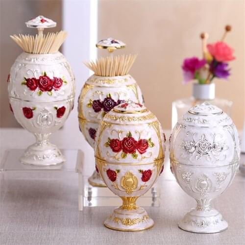 New Design Metal Vintage Automatic Toothpick Holder Zinc Alloy Metal Toothpick Dispenser Box Organizer European Style