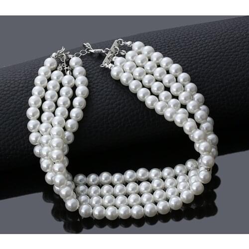 2020 Fashion Jewelry Multi Layer Chains Imitation Pearl Necklaces For Women Party Wedding Bride Necklace Collar Choker brincos